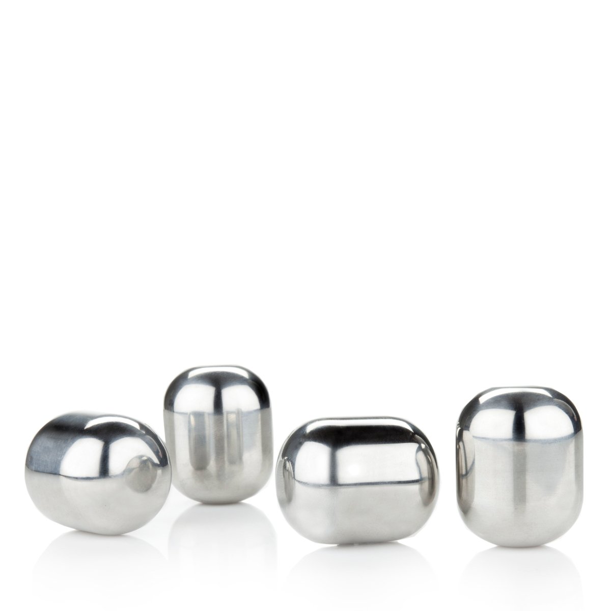 Viski Glacier Rocks Stainless Steel Wine Globes, Set of 4 - lily & onyx
