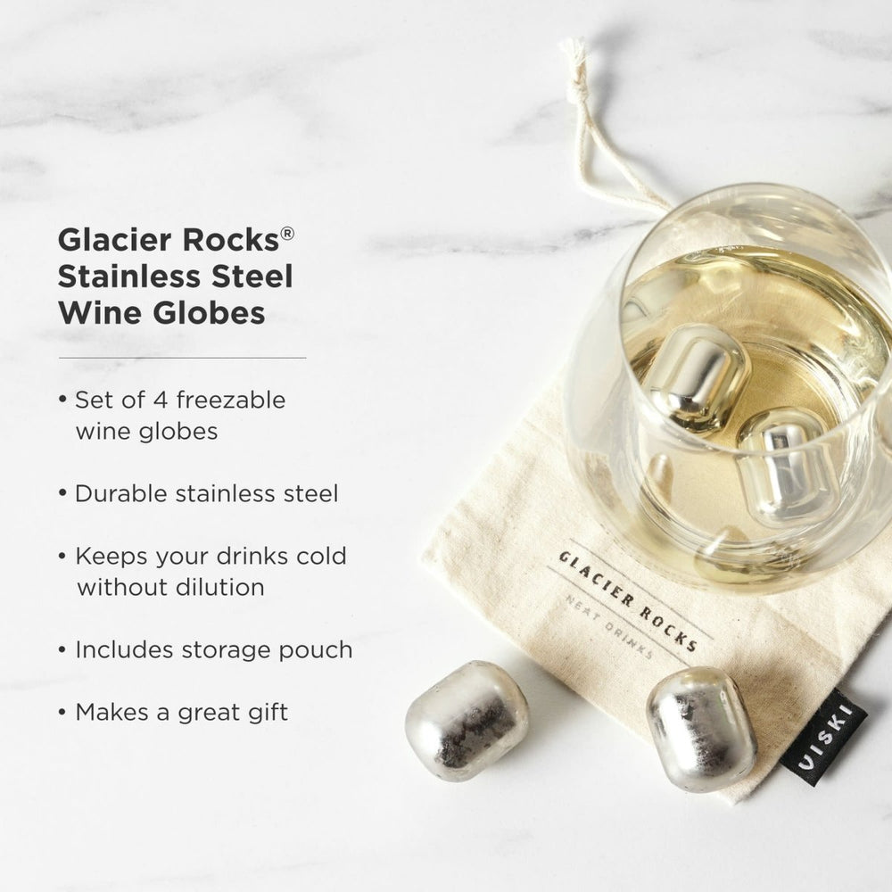 
                      
                        Viski Glacier Rocks Stainless Steel Wine Globes, Set of 4 - lily & onyx
                      
                    