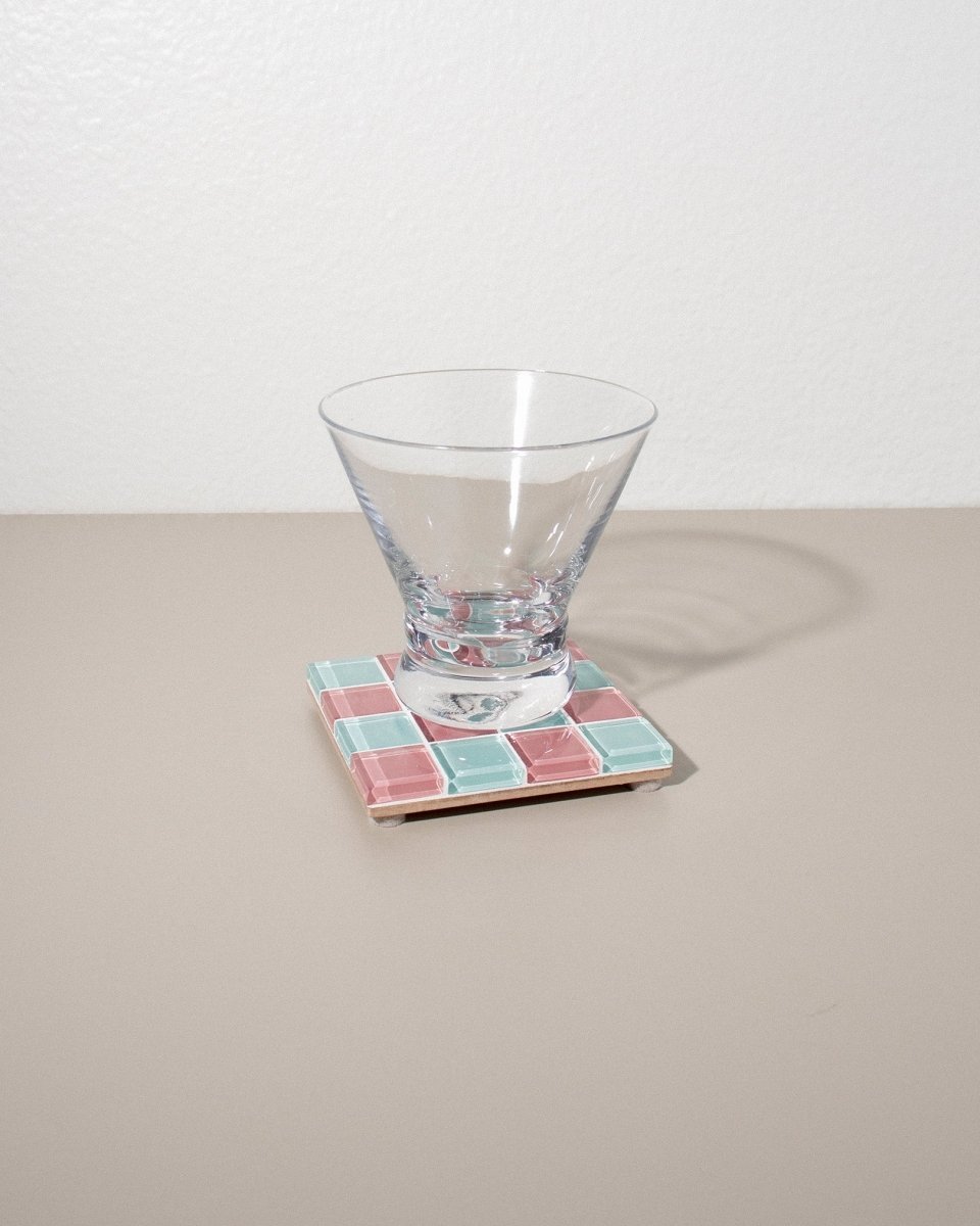 Subtle Art Studios Glass Tile Coaster - Bubble Gum - lily & onyx