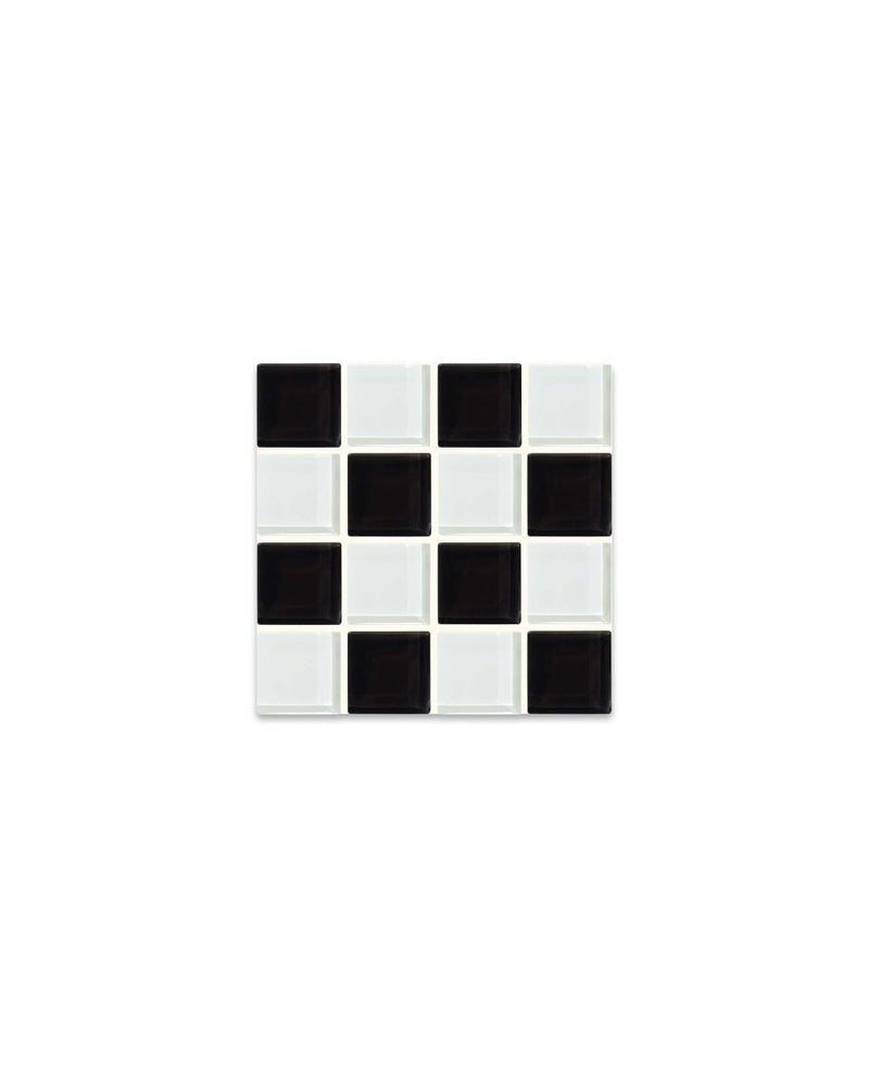 Subtle Art Studios Glass Tile Coaster - Checkered - lily & onyx