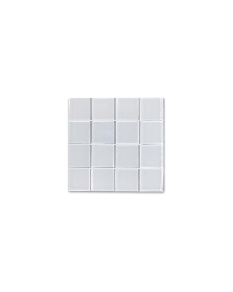 Subtle Art Studios Glass Tile Coaster - Gloss - White Canvas - lily & onyx