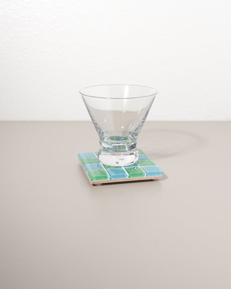 Subtle Art Studios Glass Tile Coaster - Greenery - lily & onyx