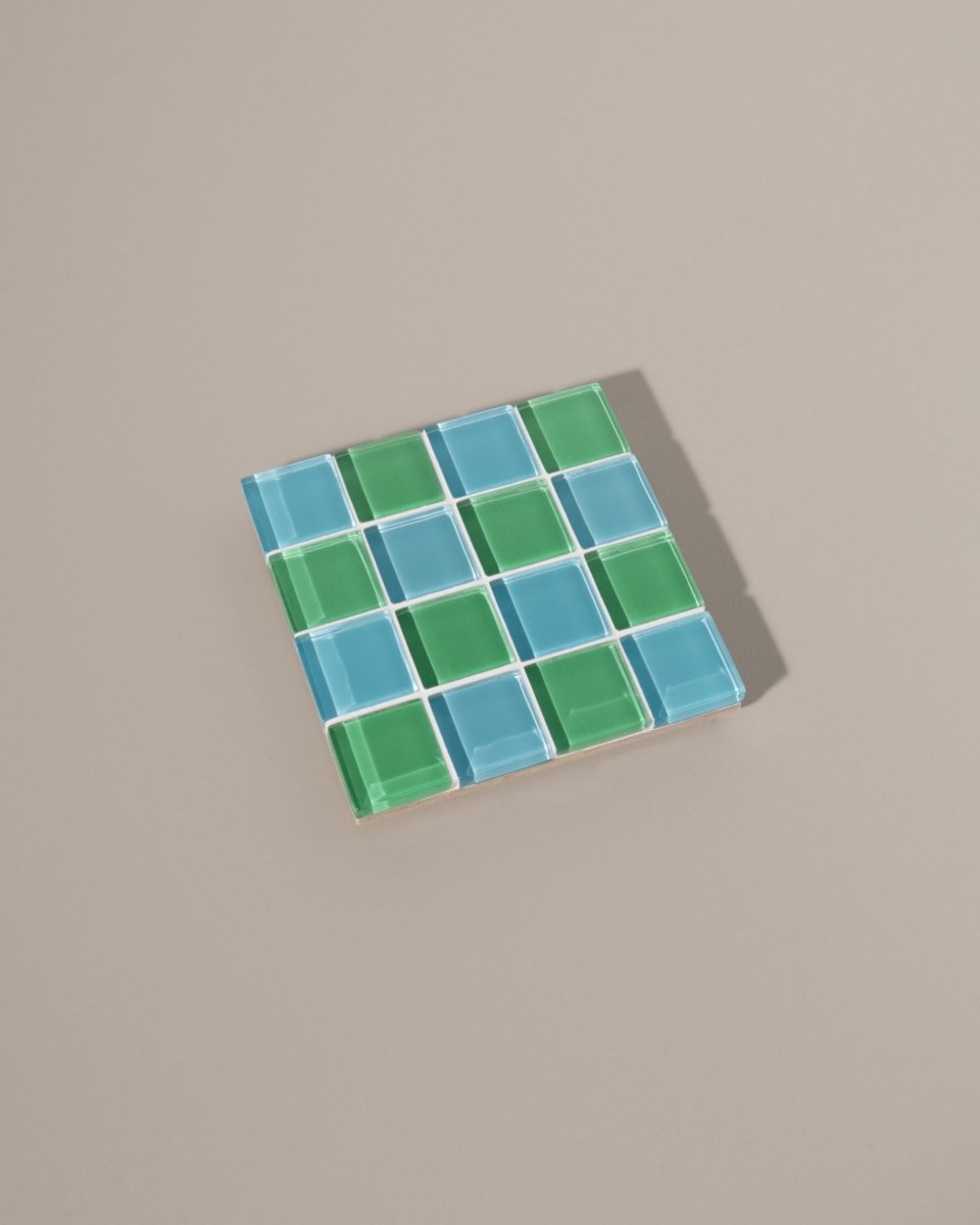 Subtle Art Studios Glass Tile Coaster - Greenery - lily & onyx