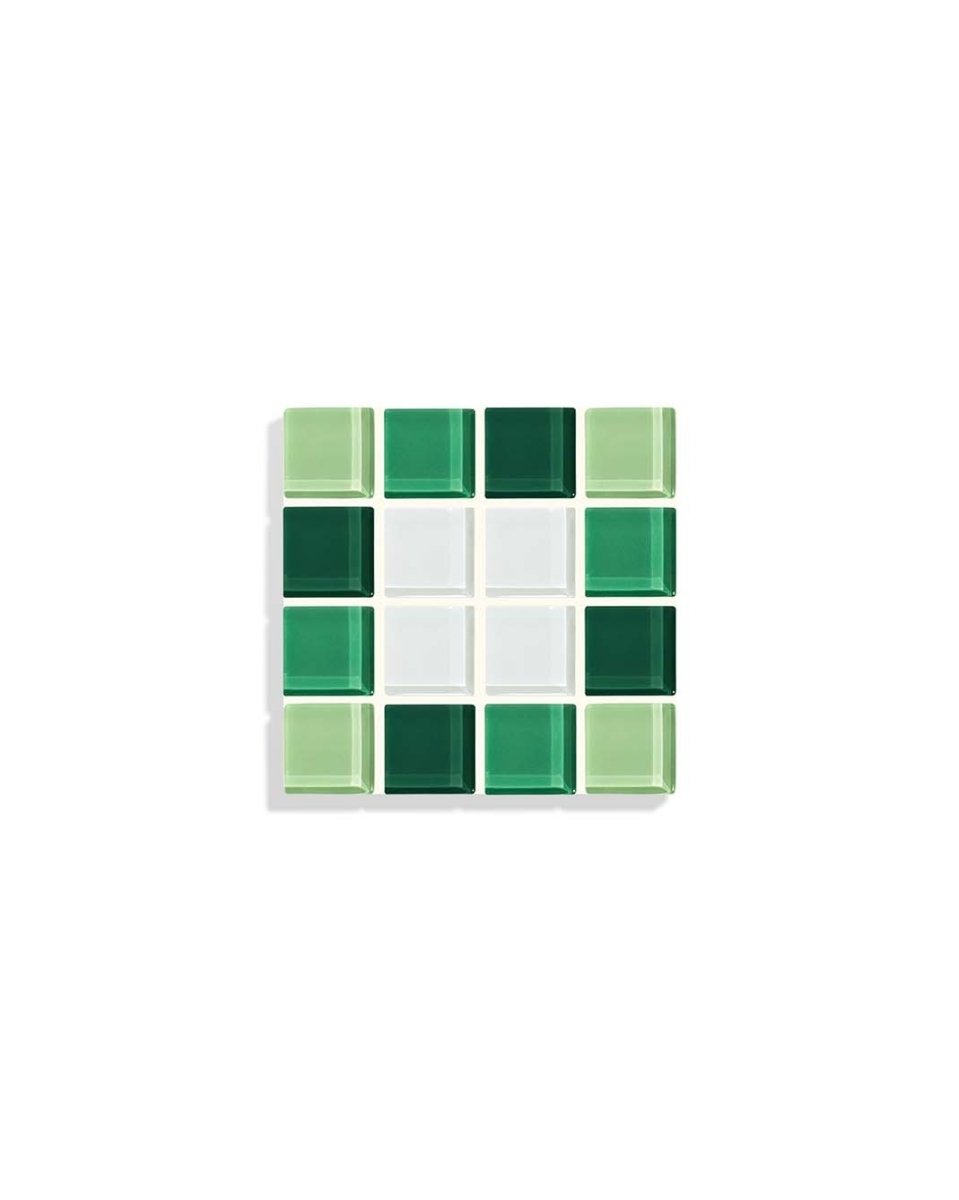 Subtle Art Studios Glass Tile Coaster - Through A Window - Green Gradient - lily & onyx