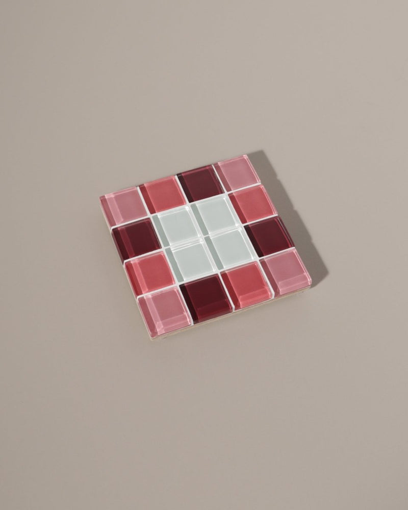 Subtle Art Studios Glass Tile Coaster - Through A Window - Pink Gradient - lily & onyx