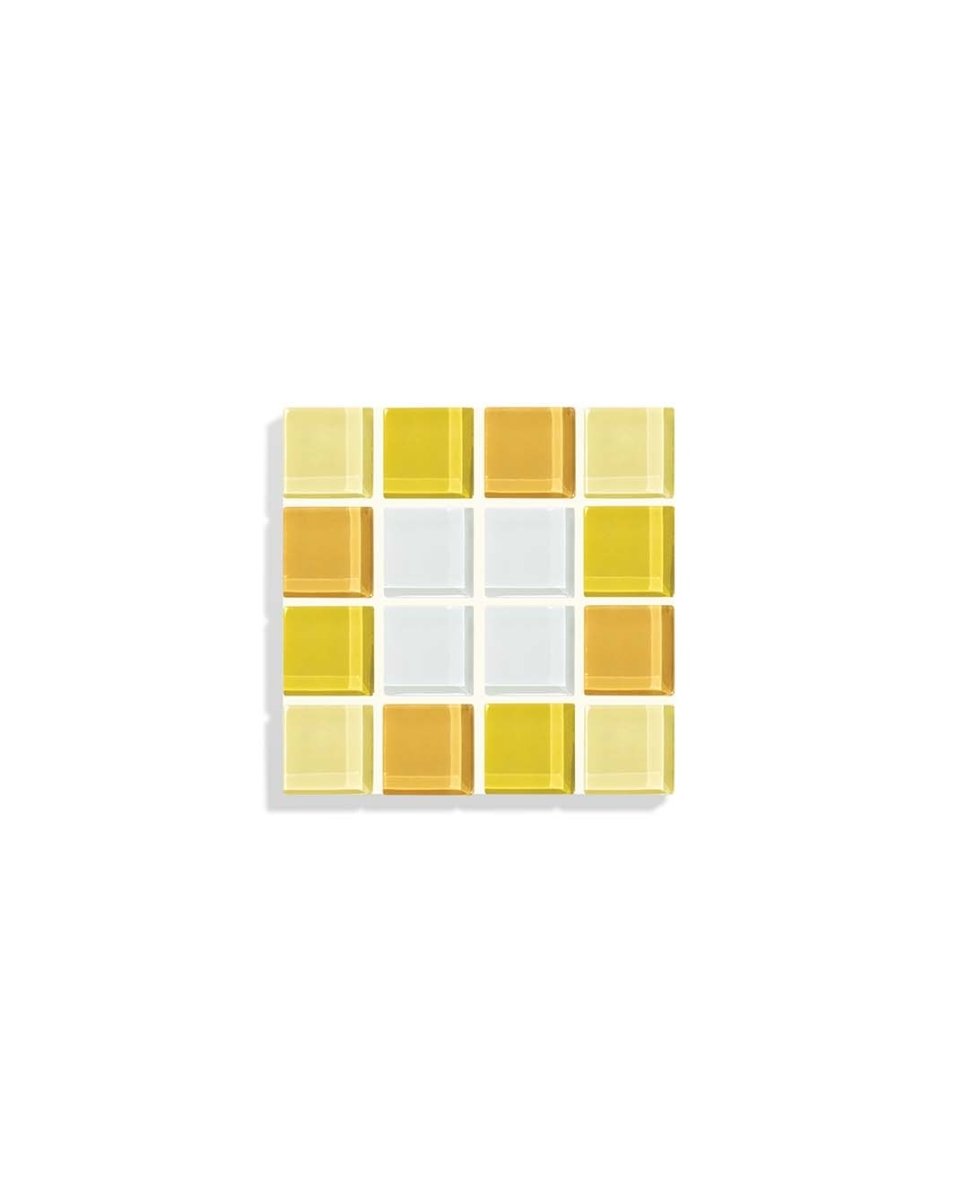 Subtle Art Studios Glass Tile Coaster - Through A Window - Yellow Gradient - lily & onyx