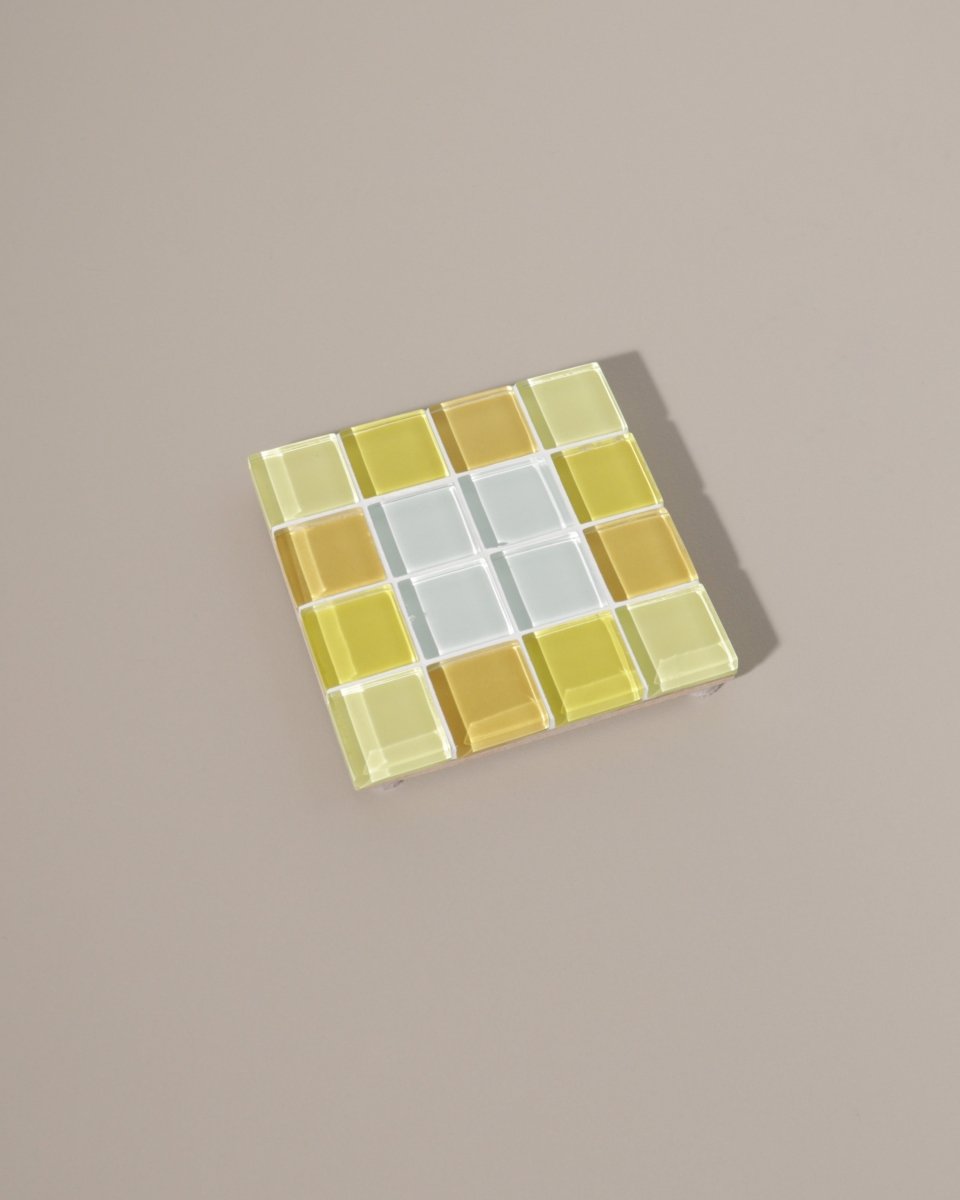 Subtle Art Studios Glass Tile Coaster - Through A Window - Yellow Gradient - lily & onyx