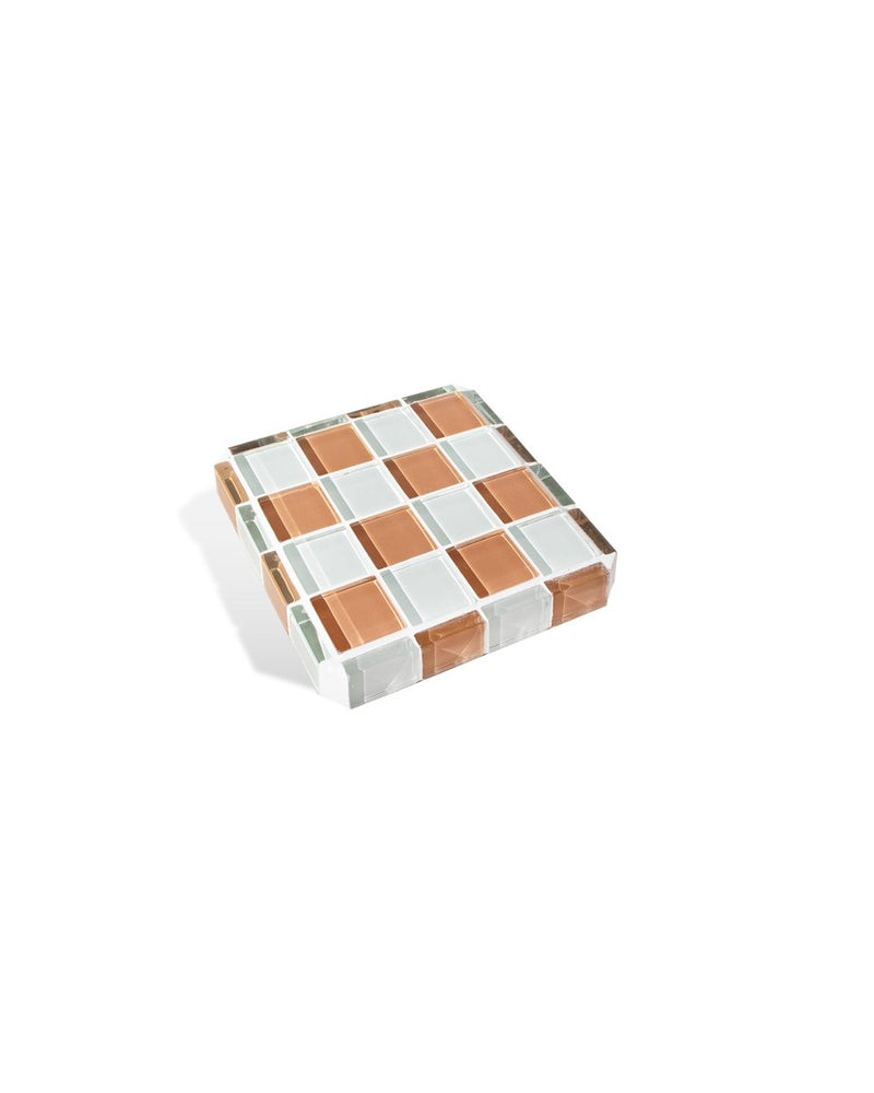 Subtle Art Studios Glass Tile Cube - Caramel Macchiato - lily & onyx