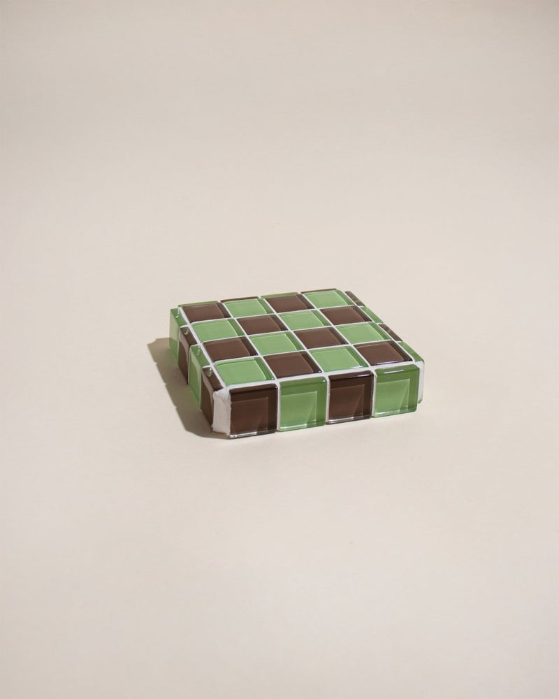 
                      
                        Subtle Art Studios Glass Tile Cube Trinket Dish - Mint Dark Chocolate
                      
                    