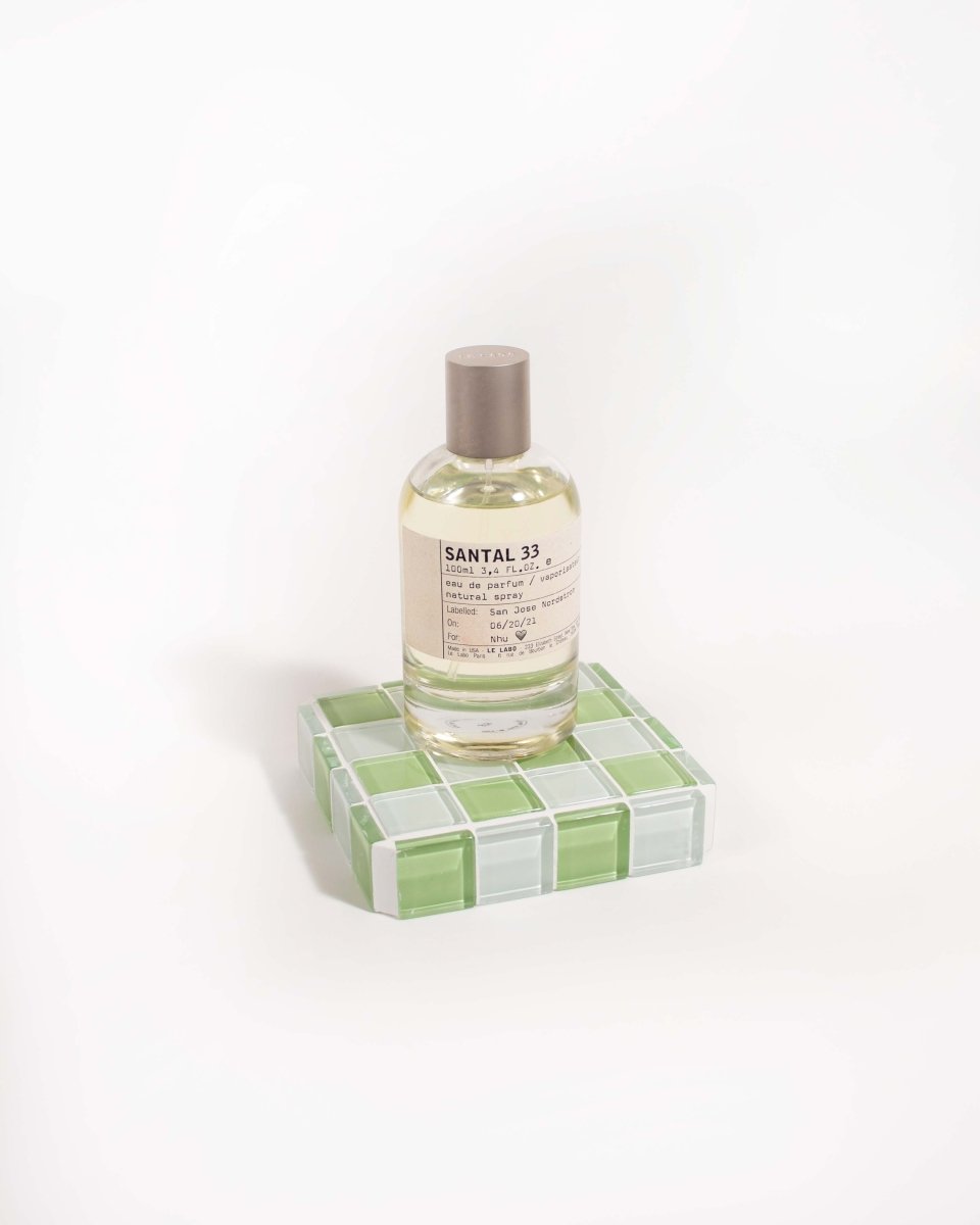 Subtle Art Studios Glass Tile Cube Trinket Dish - Pistachio Milk Chocolate