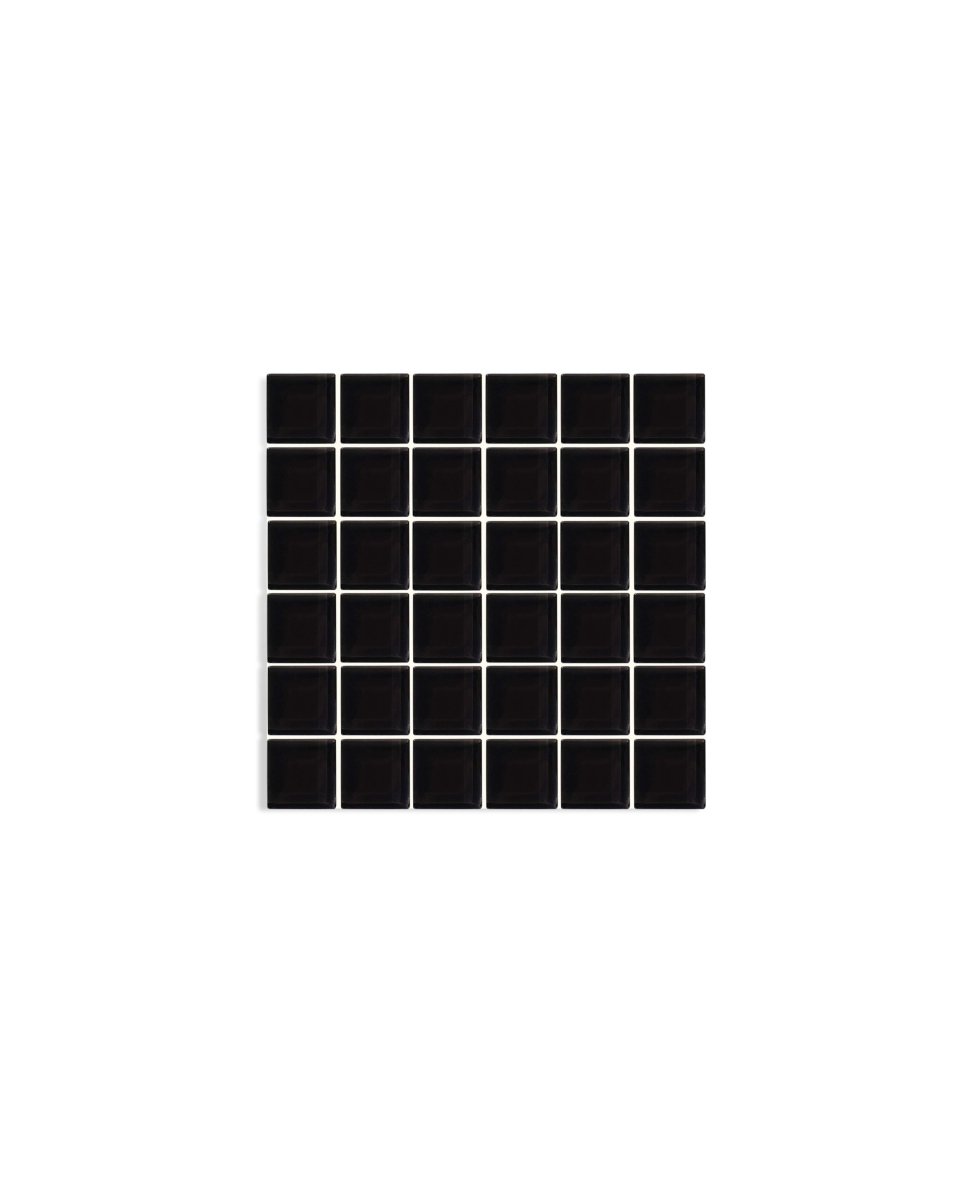 Subtle Art Studios Glass Tile Decorative Tray - Black Canvas