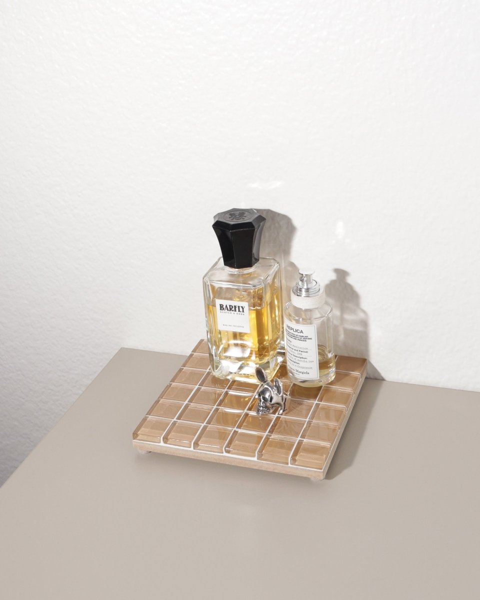 Subtle Art Studios Glass Tile Decorative Tray - It's Beige