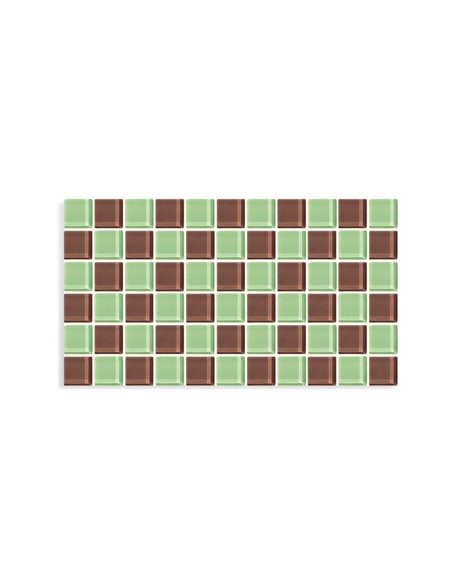 Subtle Art Studios Glass Tile Decorative Tray - Mint Dark Chocolate