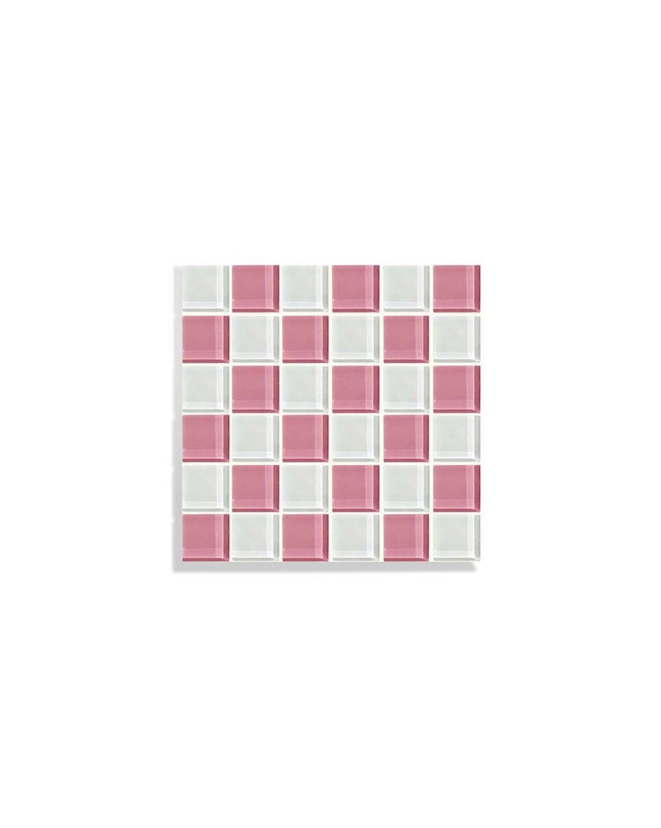 Subtle Art Studios Glass Tile Decorative Tray - Pink Himalayan Milk Chocolate