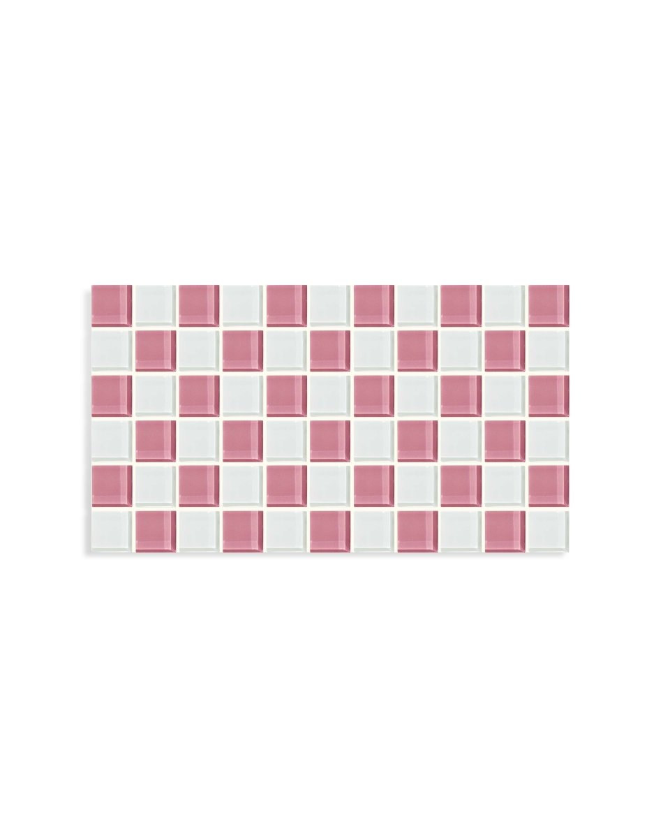 Subtle Art Studios Glass Tile Decorative Tray - Pink Himalayan Salt Milk Chocolate