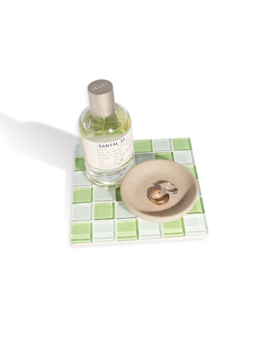 Subtle Art Studios Glass Tile Decorative Tray - Pistachio Milk Chocolate