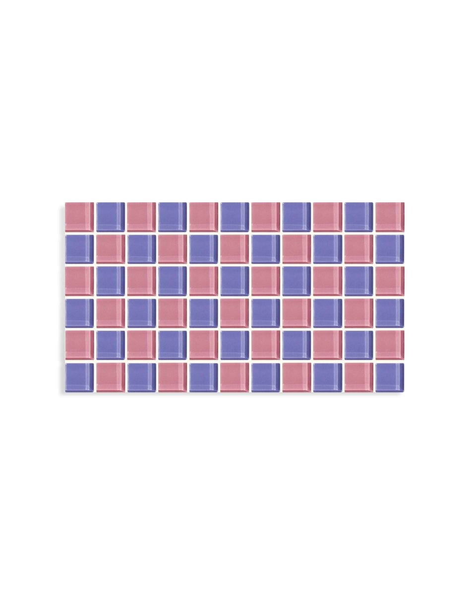 Subtle Art Studios Glass Tile Decorative Tray - Unicorn Checkered