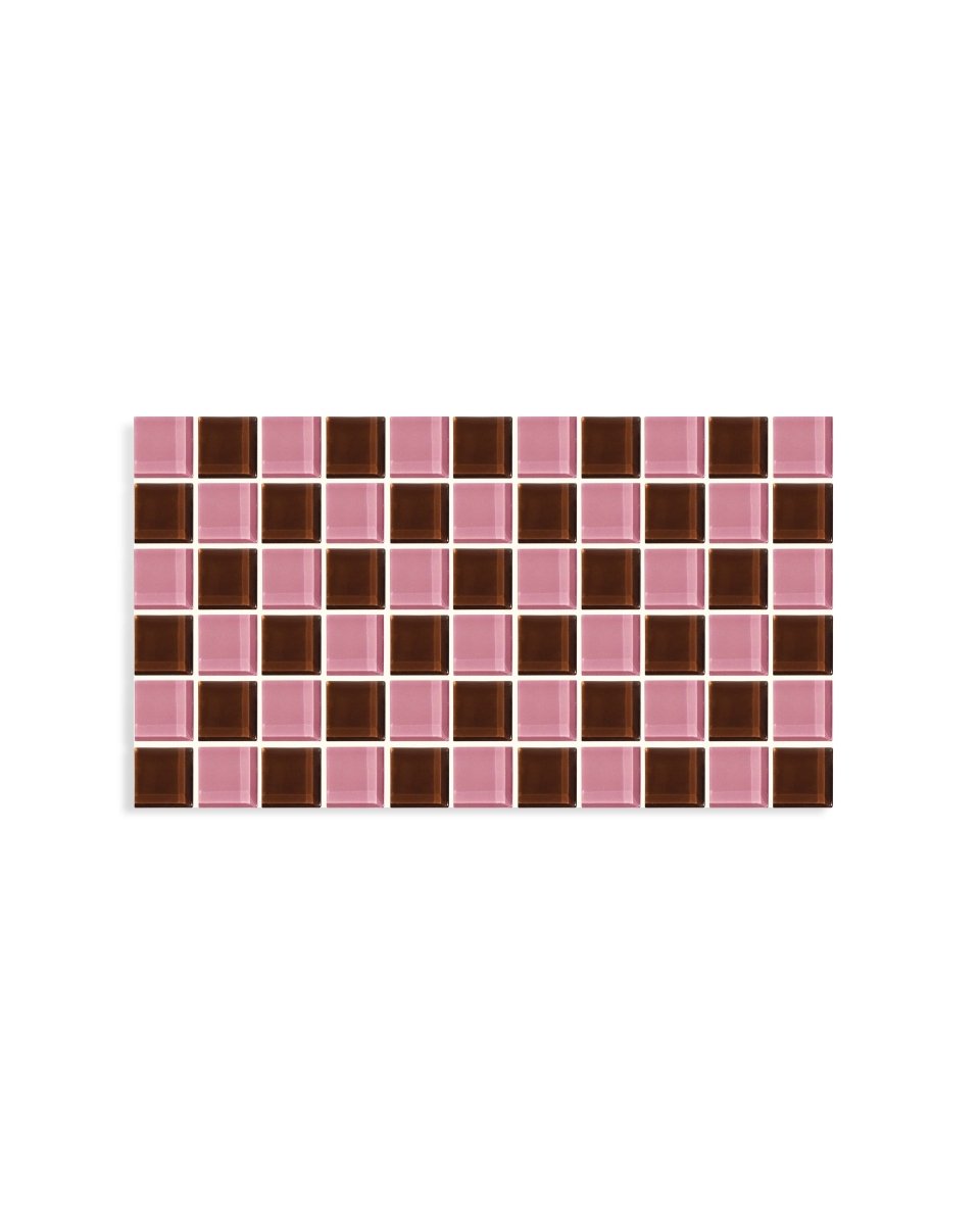 Subtle Art Studios Glass Tile Decorative Tray - Strawberry Dark Chocolate