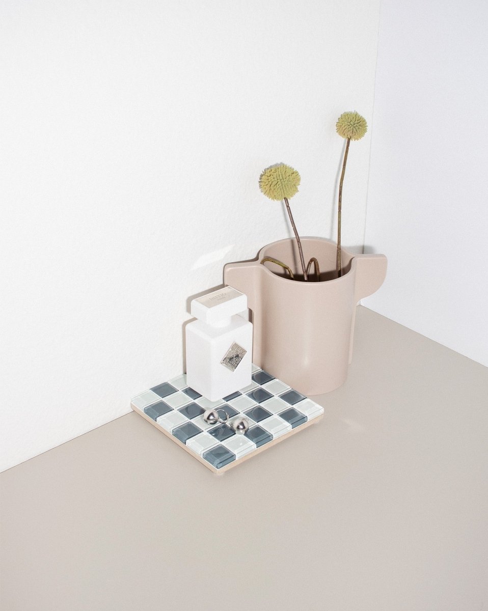 Subtle Art Studios Glass Tile Decorative Tray - Stone Wall