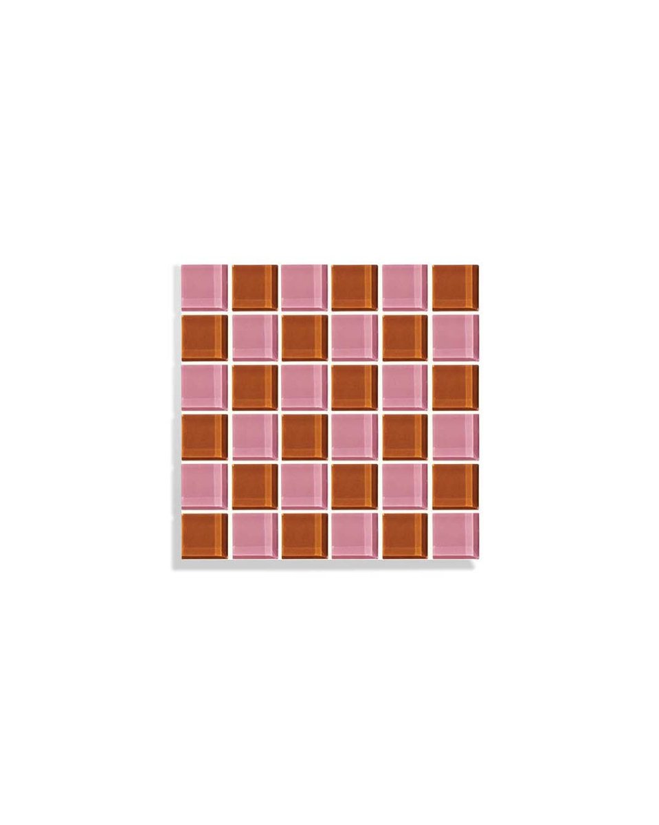 Subtle Art Studios Glass Tile Decorative Tray - Sunrose Amber
