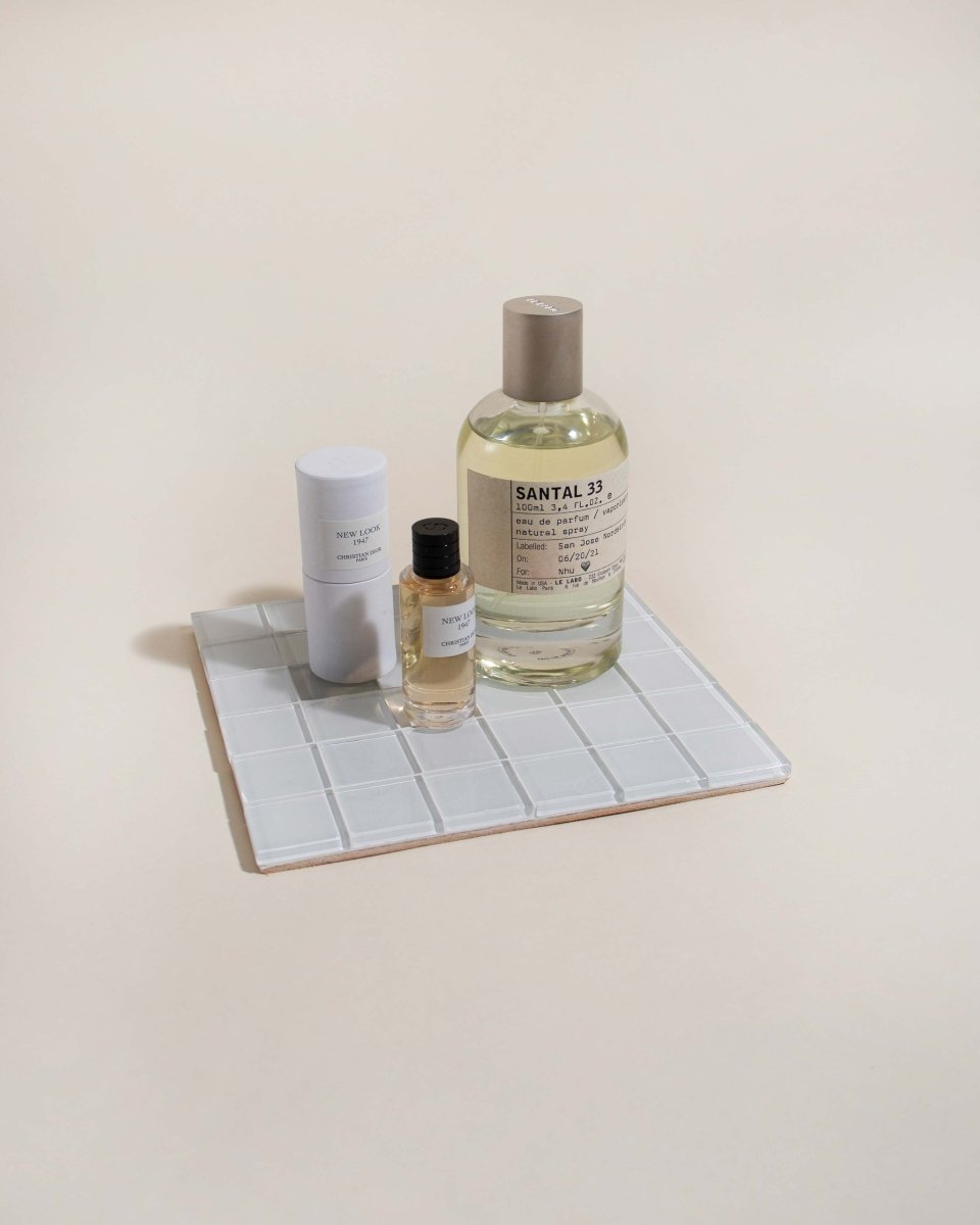 Subtle Art Studios Glass Tile Decorative Tray - White Canvas