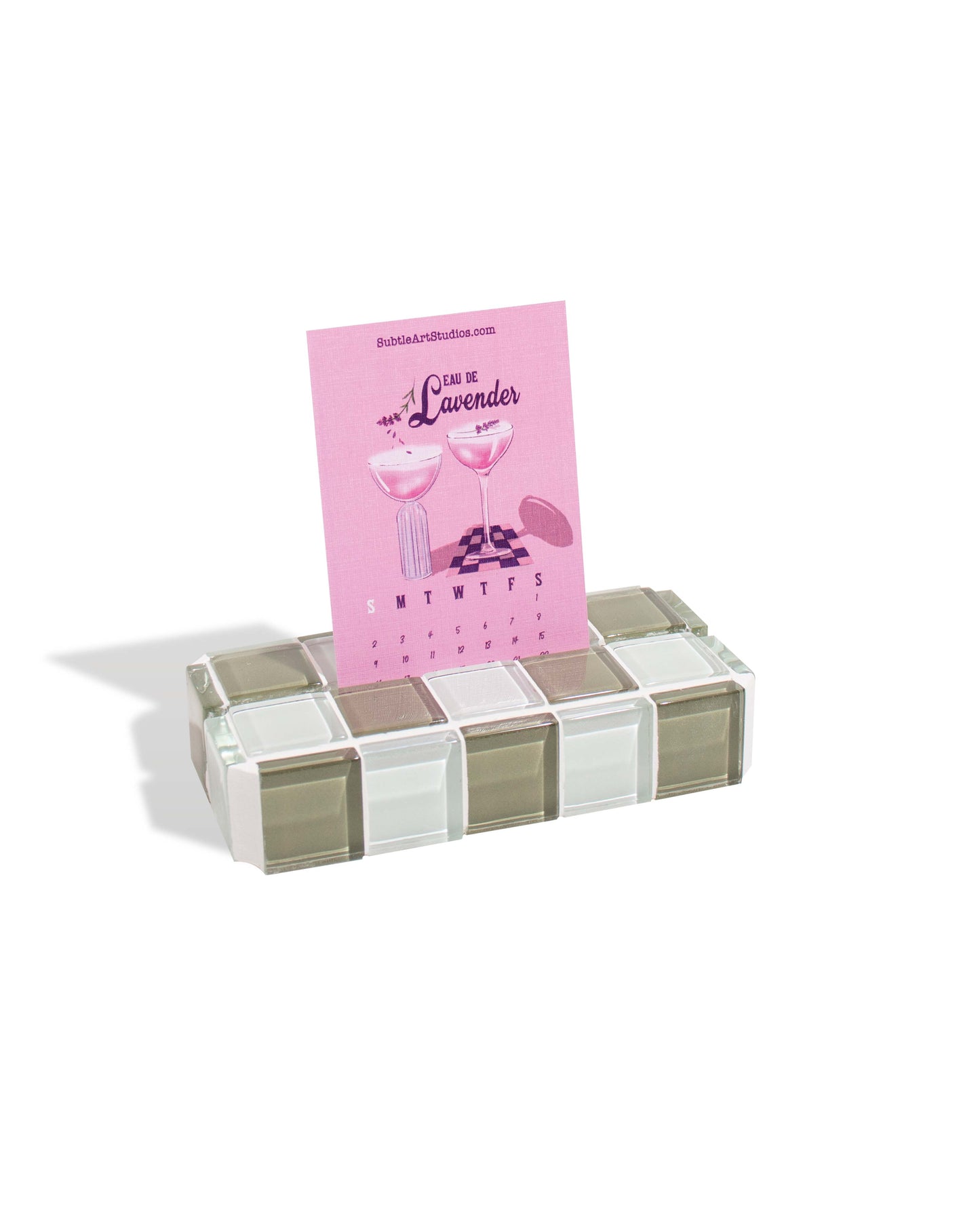 Glass Tile Picture Stand - Matcha Milk Chocolate