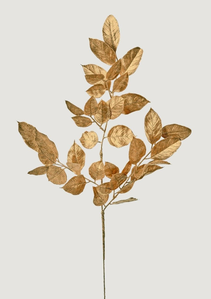 Afloral Gold Artificial Lemon Leaves Branch - 25" - lily & onyx