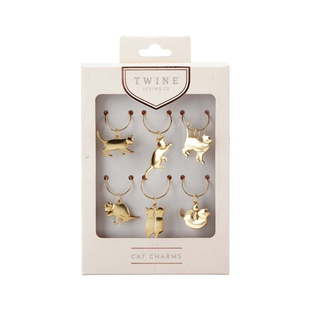 
                      
                        Twine Living Gold Cat Wine Charms, Set of 6 - lily & onyx
                      
                    