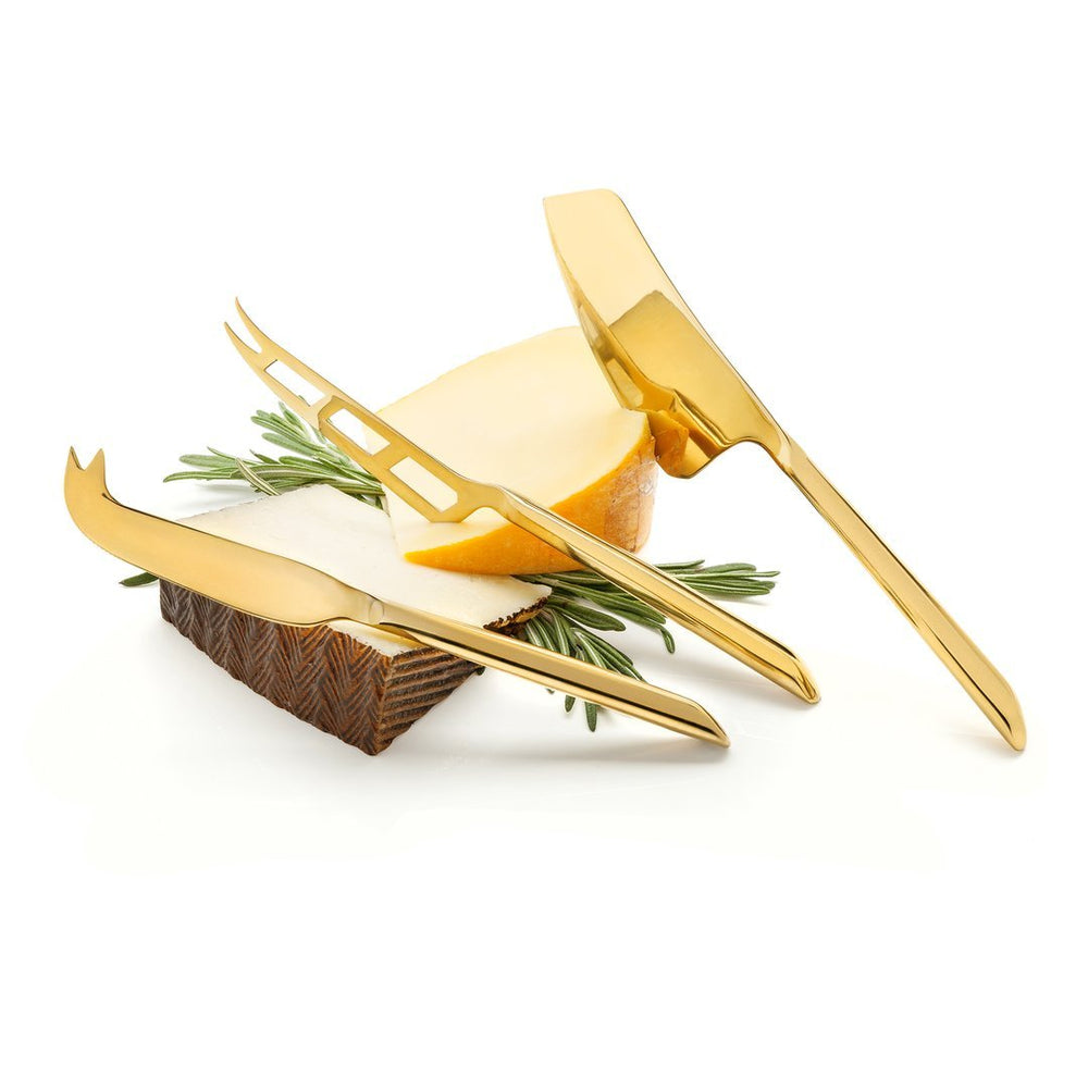 
                      
                        Cheese Knives in Gold, Set of 3
                      
                    