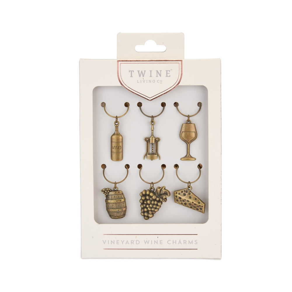 
                      
                        Twine Living Gold Vineyard Wine Charms, Set of 6 - lily & onyx
                      
                    