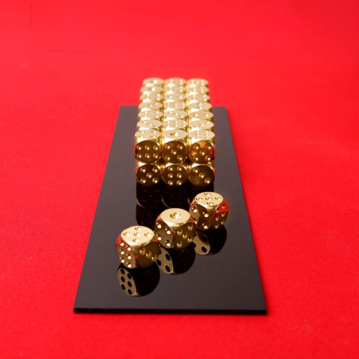 CHOP SUEY CLUB Golden Brass Dice - lily & onyx