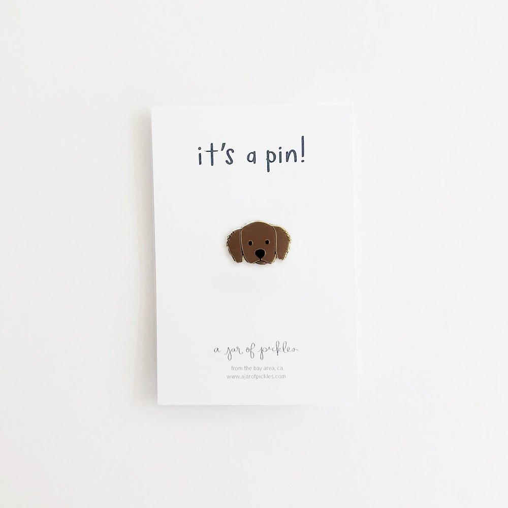 A Jar of Pickles Golden Retriever Dog Pin - lily & onyx