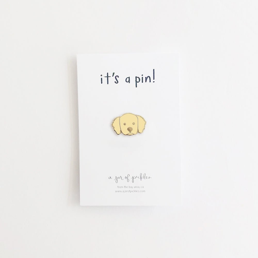 A Jar of Pickles Golden Retriever Dog Pin - lily & onyx