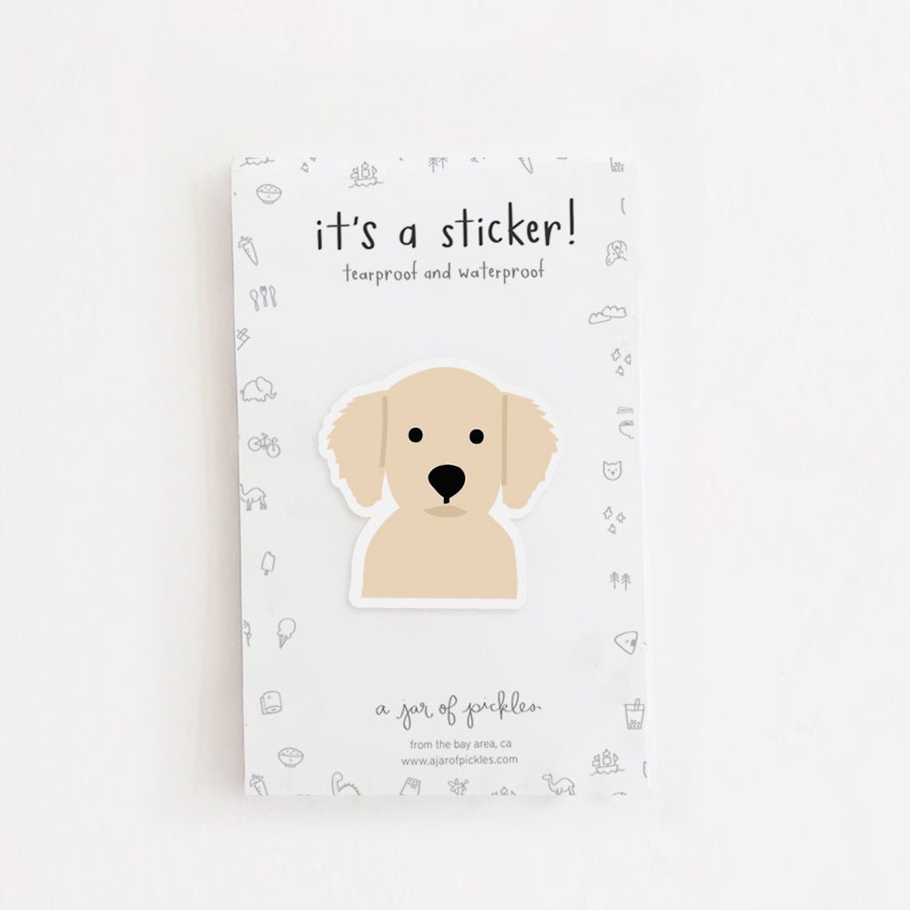A Jar of Pickles Golden Retriever Dog Vinyl Sticker - lily & onyx