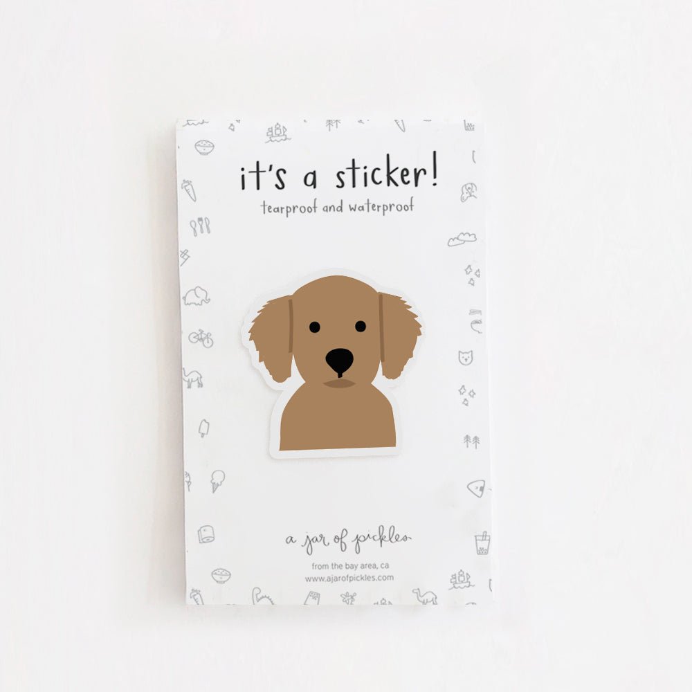 
                      
                        A Jar of Pickles Golden Retriever Dog Vinyl Sticker - lily & onyx
                      
                    