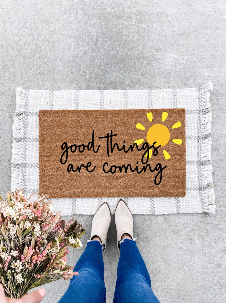 The Doormat Co. Good Things Are Coming Doormat - lily & onyx