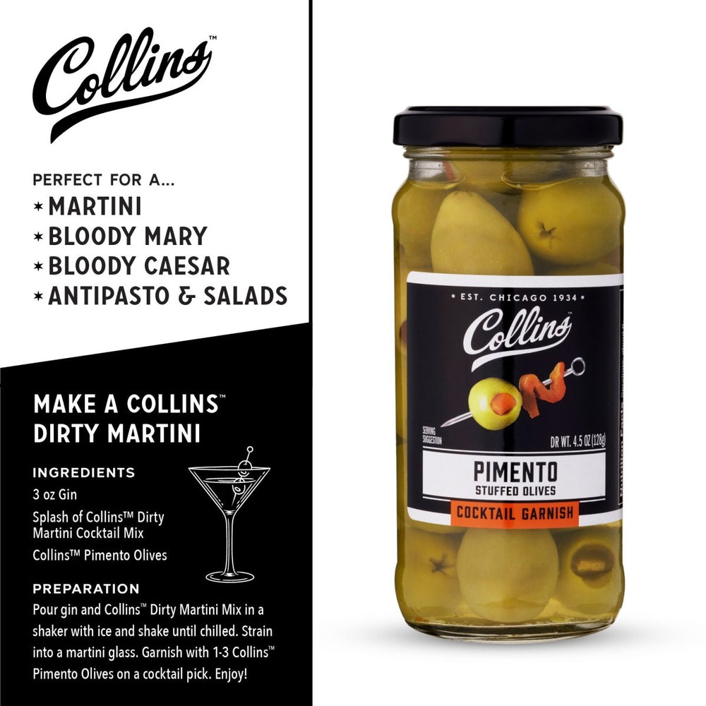 
                      
                        Collins Gourmet Martini Pimento Olives, 4.5 oz - lily & onyx
                      
                    