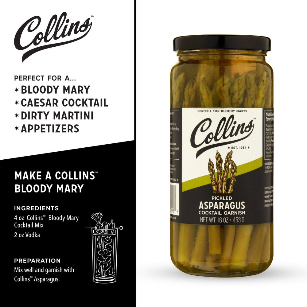 
                      
                        Collins Gourmet Pickled Asparagus, 16 oz - lily & onyx
                      
                    