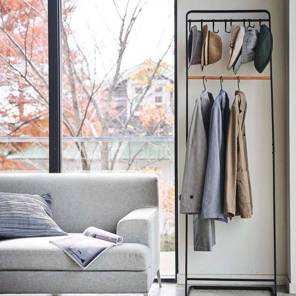 
                      
                        Steel & Wood Coat Rack with Hat Storage, 66" H
                      
                    