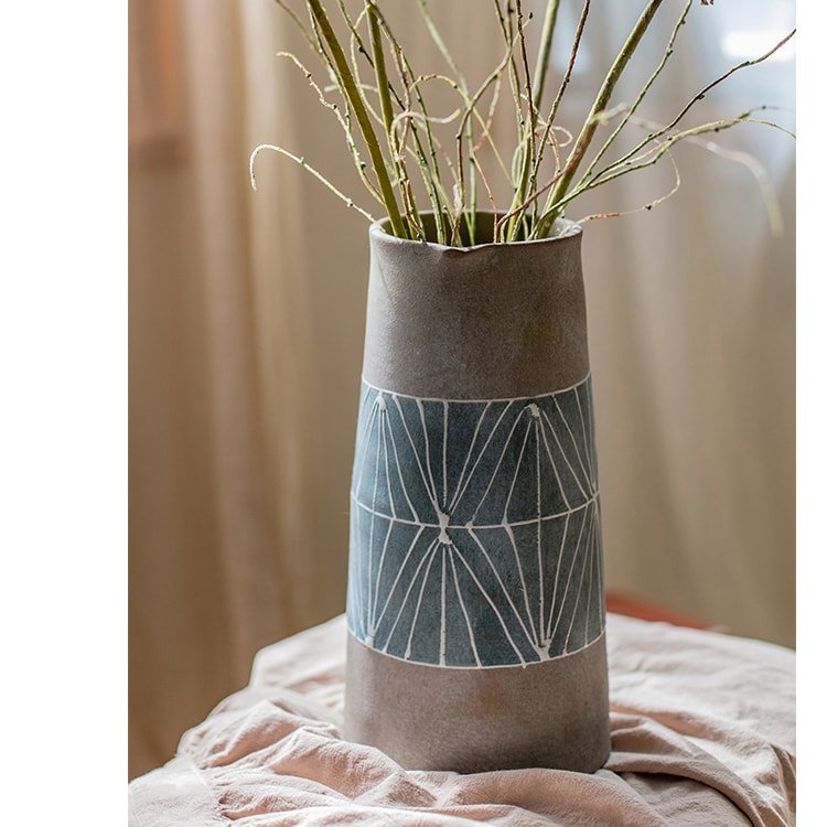 
                      
                        RusticReach Gray Blue Handpainted Terracotta Table Vase - lily & onyx
                      
                    