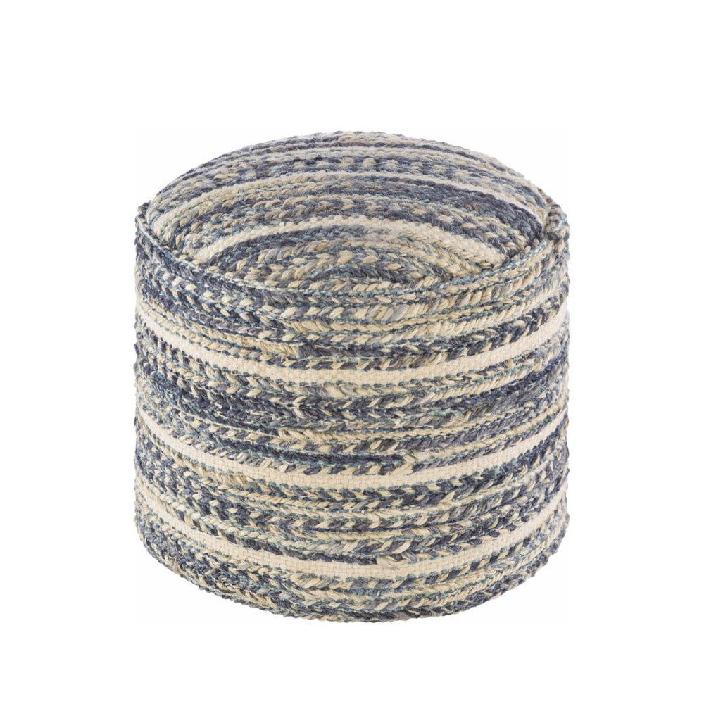 Boutique Rugs Grayville PTeal Hand Woven Jute Cylindrical Pouf - lily & onyx