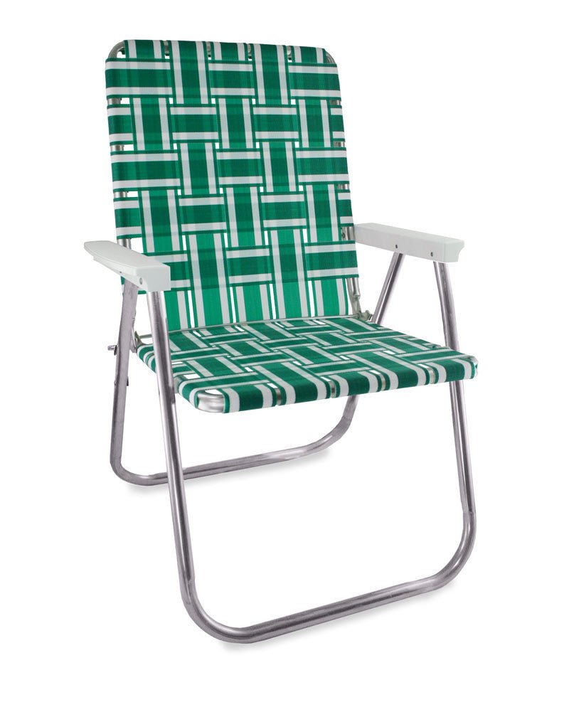 Lawn Chair USA Green and White Stripe Classic Lawn Chair - lily & onyx