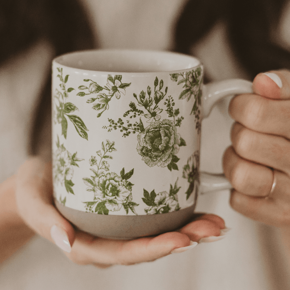 
                      
                        Sweet Water Decor Green Delft 14oz. Stoneware Coffee Mug - lily & onyx
                      
                    