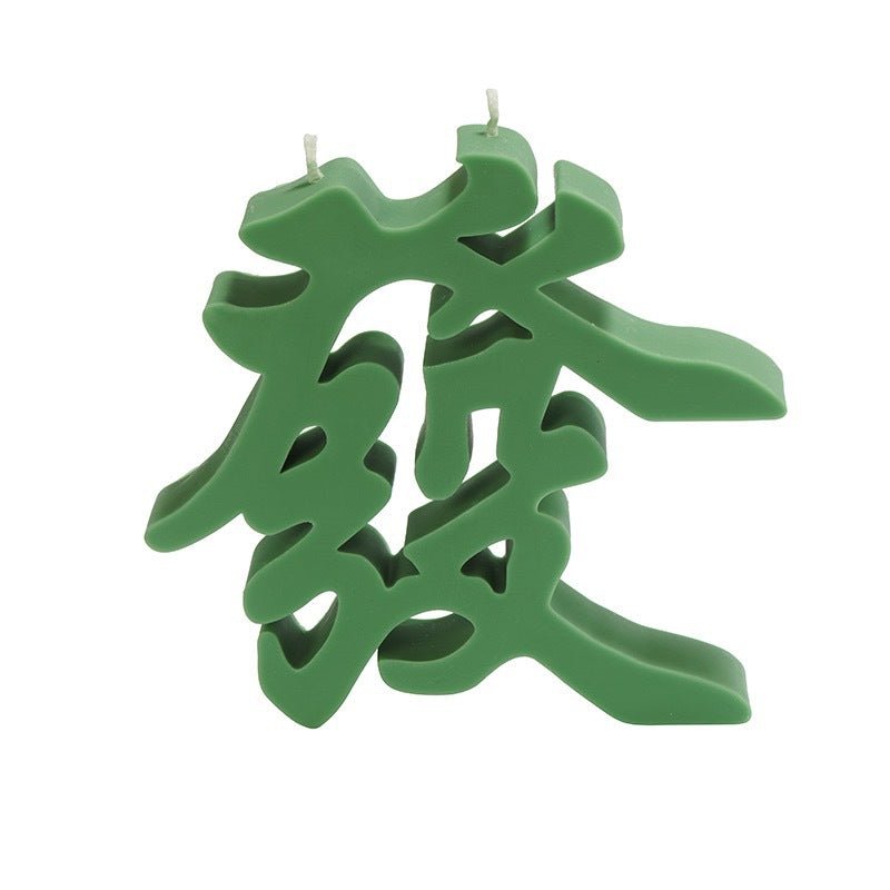 CHOP SUEY CLUB Green Get Rich 'Fa' Character Candle - lily & onyx