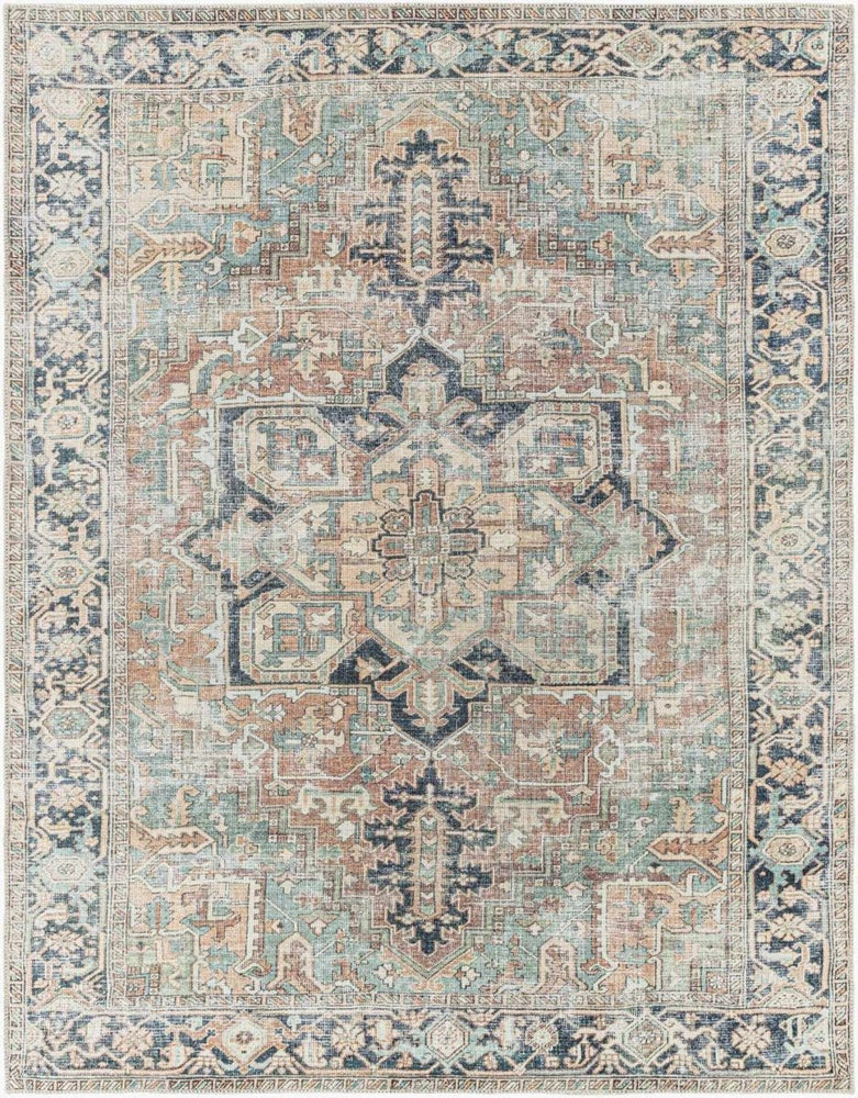 Hauteloom Green Nisa Vintage Washable Area Rug - lily & onyx