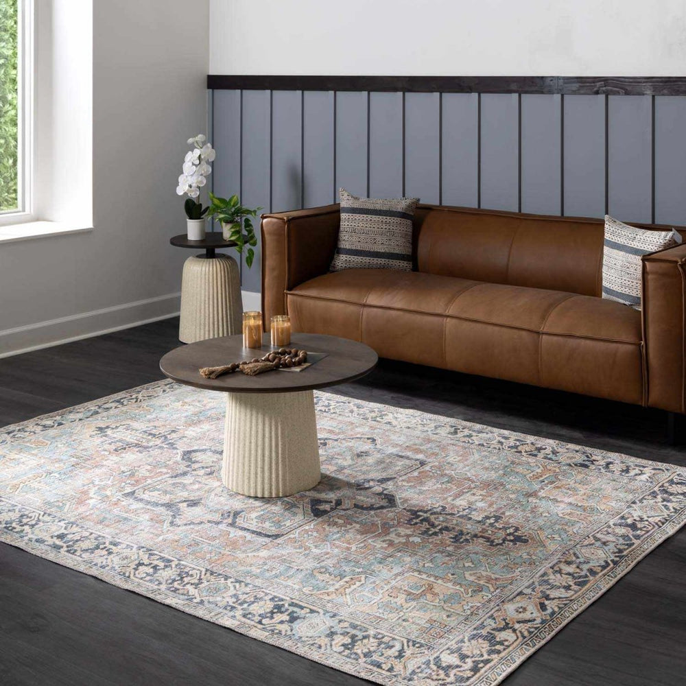 Hauteloom Green Nisa Vintage Washable Area Rug - lily & onyx