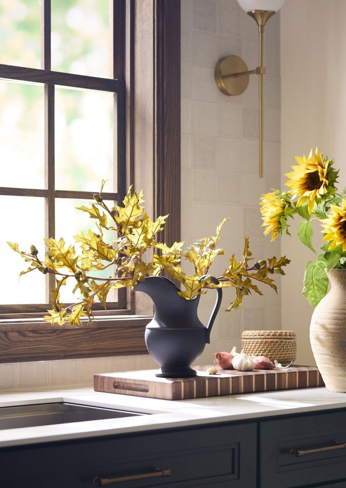 Afloral Green Yellow Faux Fall Oak and Acorn Branch - 28" - lily & onyx