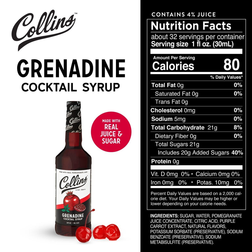 
                      
                        Collins Grenadine Cocktail Syrup, 32 oz - lily & onyx
                      
                    