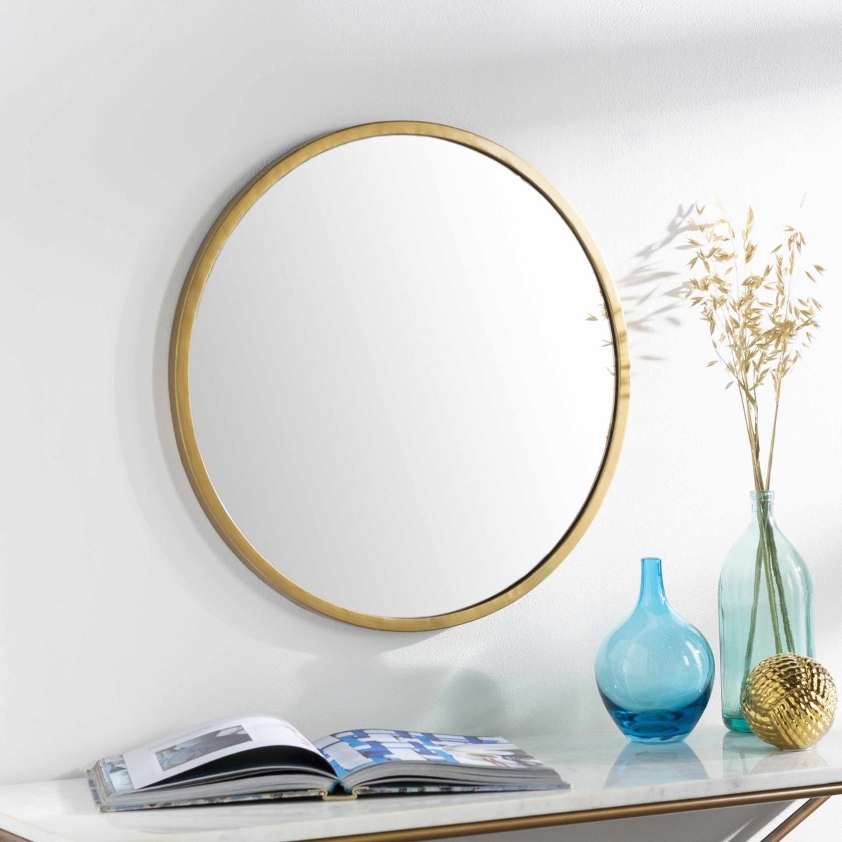 Boutique Rugs Guindarohan Gold Frame Round Mirror - lily & onyx