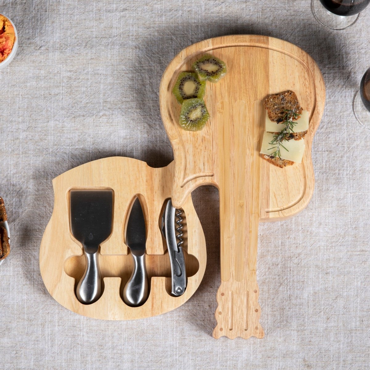 Picnic Time Family of Brands Guitar Cheese Cutting Board & Tools Set - lily & onyx